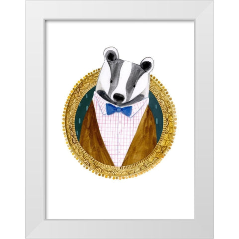 Spiffy Animals III White Modern Wood Framed Art Print by Borges, Victoria