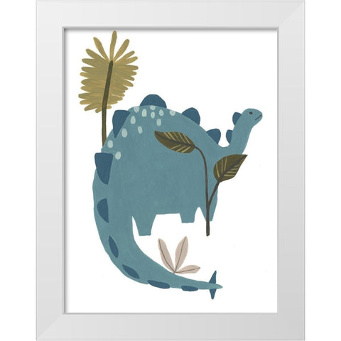 Mighty Dino I White Modern Wood Framed Art Print by Vess, June Erica