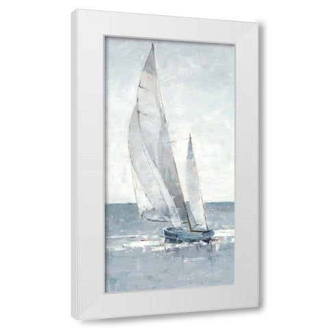 Grey Seas I White Modern Wood Framed Art Print by Harper, Ethan