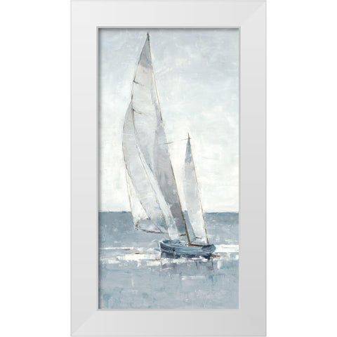 Grey Seas I White Modern Wood Framed Art Print by Harper, Ethan