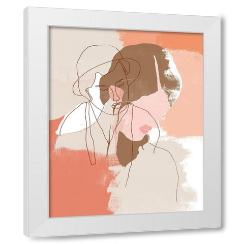 Painted Contour Portraits I White Modern Wood Framed Art Print by Vess, June Erica
