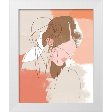 Painted Contour Portraits I White Modern Wood Framed Art Print by Vess, June Erica
