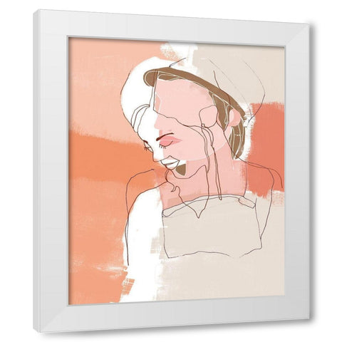 Painted Contour Portraits II White Modern Wood Framed Art Print by Vess, June Erica