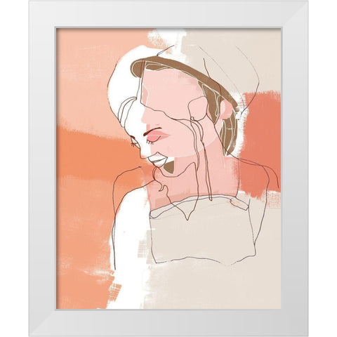 Painted Contour Portraits II White Modern Wood Framed Art Print by Vess, June Erica