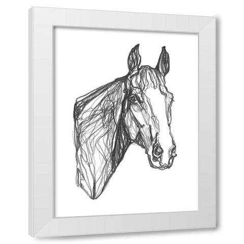 Equine Contour I White Modern Wood Framed Art Print by Scarvey, Emma