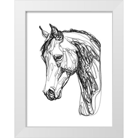 Equine Contour II White Modern Wood Framed Art Print by Scarvey, Emma