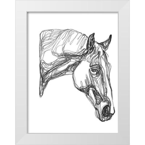 Equine Contour III White Modern Wood Framed Art Print by Scarvey, Emma