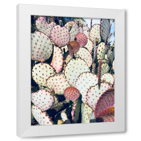 Pink Yellow Cactus IV White Modern Wood Framed Art Print by Orlov, Irena