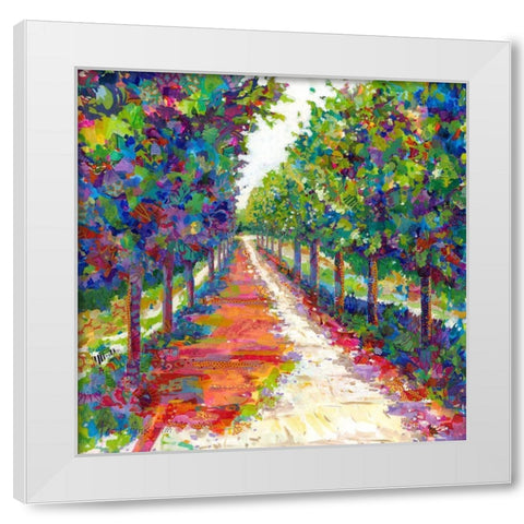 Lime Walk White Modern Wood Framed Art Print by Grim, Tara Funk