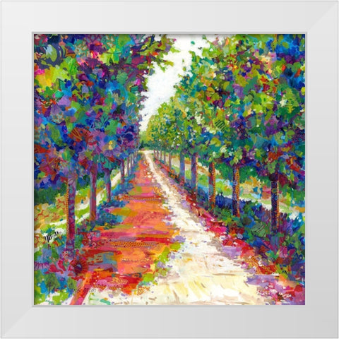 Lime Walk White Modern Wood Framed Art Print by Grim, Tara Funk