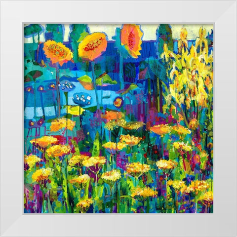 Yellow Garden I White Modern Wood Framed Art Print by Grim, Tara Funk