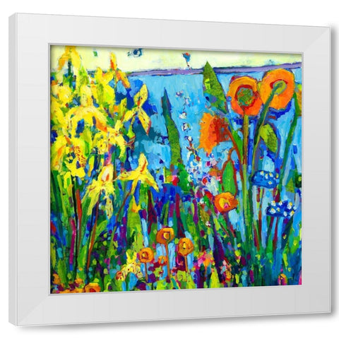 Yellow Garden II White Modern Wood Framed Art Print by Grim, Tara Funk