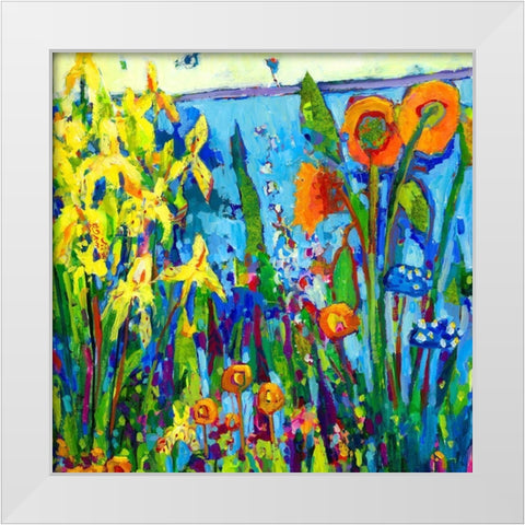 Yellow Garden II White Modern Wood Framed Art Print by Grim, Tara Funk