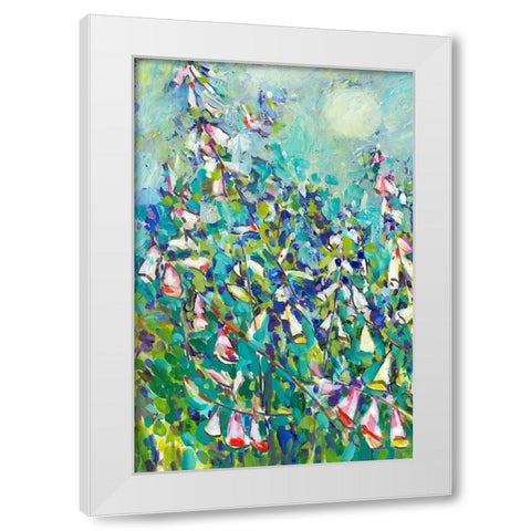 Joy in the Garden I White Modern Wood Framed Art Print by Grim, Tara Funk