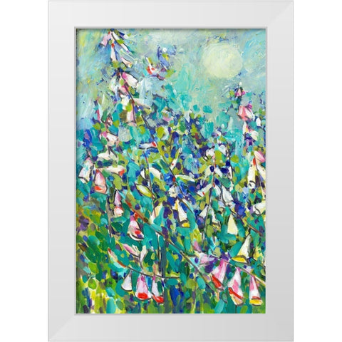 Joy in the Garden I White Modern Wood Framed Art Print by Grim, Tara Funk