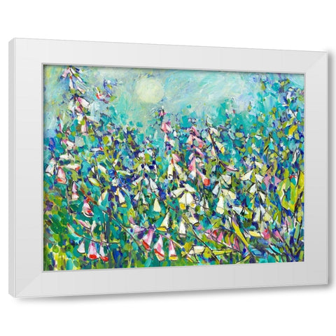 Joy in the Garden III White Modern Wood Framed Art Print by Grim, Tara Funk