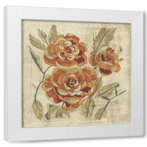 Autumn Rose II White Modern Wood Framed Art Print by Zarris, Chariklia