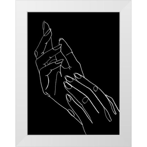 Helping Hands I White Modern Wood Framed Art Print by Popp, Grace