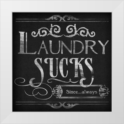 Laundry Snark II White Modern Wood Framed Art Print by Vess, June Erica