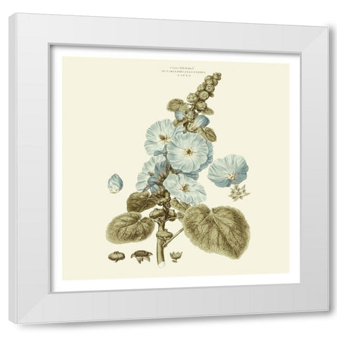 Custom Bashful Blue Florals IV White Modern Wood Framed Art Print by Miller, John