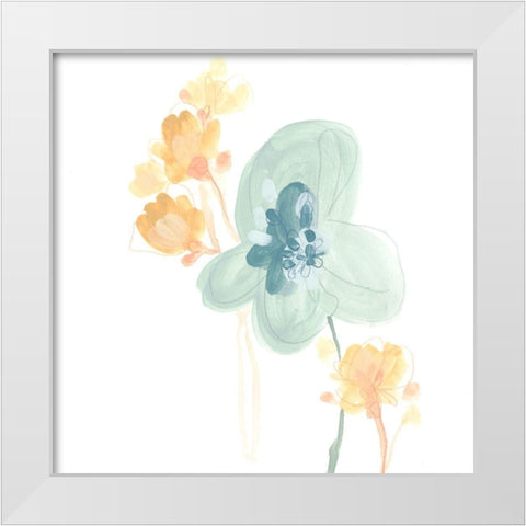 Petite Petals I White Modern Wood Framed Art Print by Vess, June Erica