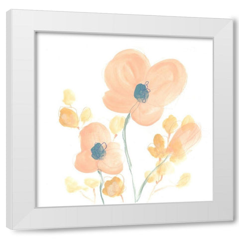 Petite Petals II White Modern Wood Framed Art Print by Vess, June Erica