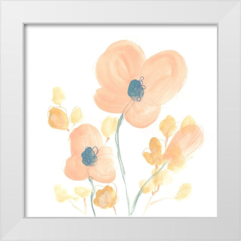 Petite Petals II White Modern Wood Framed Art Print by Vess, June Erica