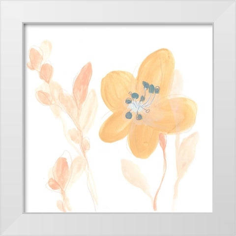 Petite Petals III White Modern Wood Framed Art Print by Vess, June Erica