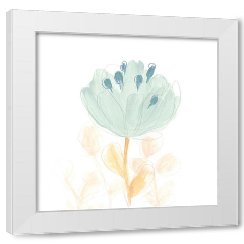 Petite Petals V White Modern Wood Framed Art Print by Vess, June Erica