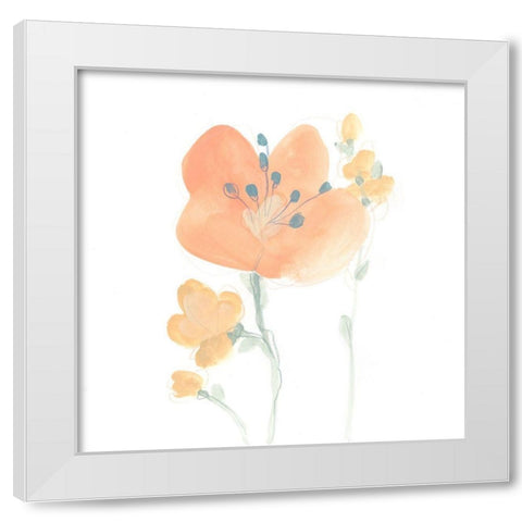 Petite Petals VI White Modern Wood Framed Art Print by Vess, June Erica