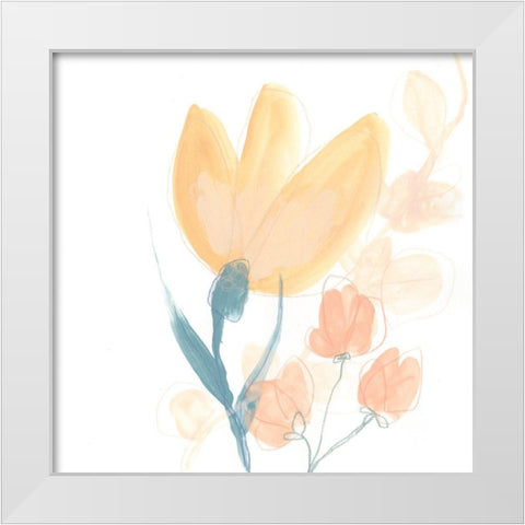 Petite Petals VIII White Modern Wood Framed Art Print by Vess, June Erica