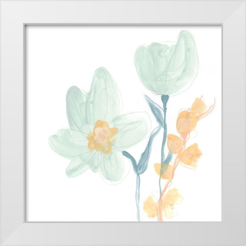 Petite Petals IX White Modern Wood Framed Art Print by Vess, June Erica