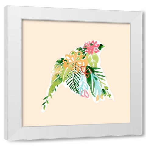 Foliage and Feathers IV White Modern Wood Framed Art Print by Vess, June Erica