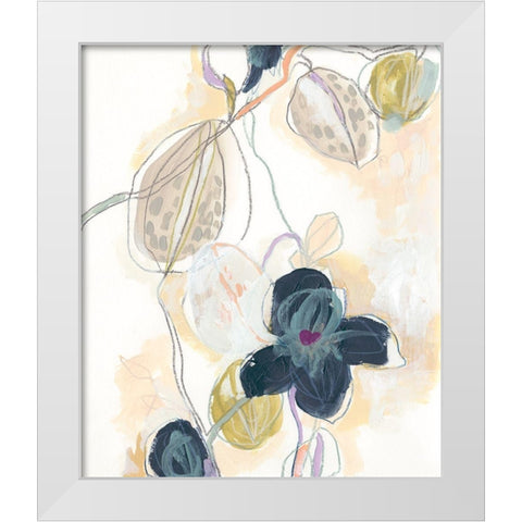 Abstracted Orchid I White Modern Wood Framed Art Print by Vess, June Erica