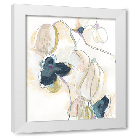 Abstracted Orchid II White Modern Wood Framed Art Print by Vess, June Erica