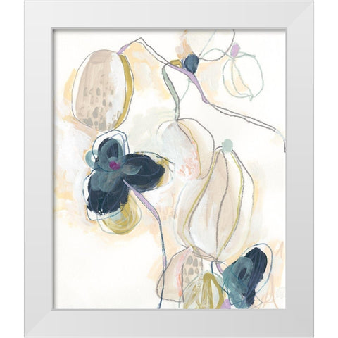 Abstracted Orchid II White Modern Wood Framed Art Print by Vess, June Erica
