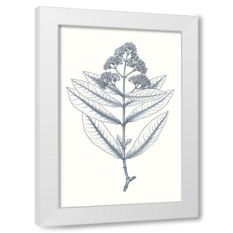 Indigo Botany Study I White Modern Wood Framed Art Print by Vision Studio