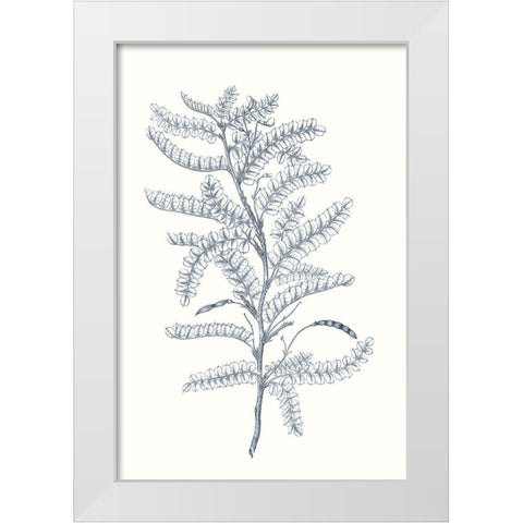 Indigo Botany Study II White Modern Wood Framed Art Print by Vision Studio