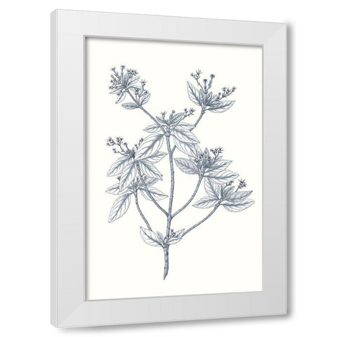 Indigo Botany Study III White Modern Wood Framed Art Print by Vision Studio