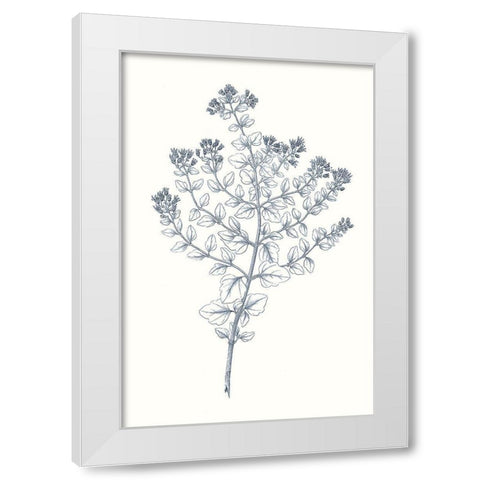 Indigo Botany Study VI White Modern Wood Framed Art Print by Vision Studio