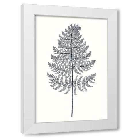 Indigo Botany Study VIII White Modern Wood Framed Art Print by Vision Studio