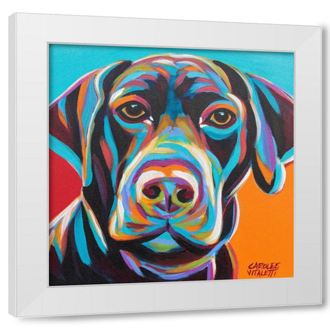 Dog Friend II White Modern Wood Framed Art Print by Vitaletti, Carolee