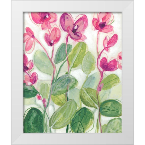 Cyclamen Fantasia I White Modern Wood Framed Art Print by Vess, June Erica