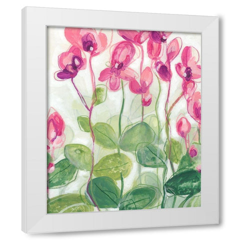 Cyclamen Fantasia II White Modern Wood Framed Art Print by Vess, June Erica