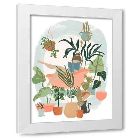 Plant Lady Bath I White Modern Wood Framed Art Print by Vess, June Erica