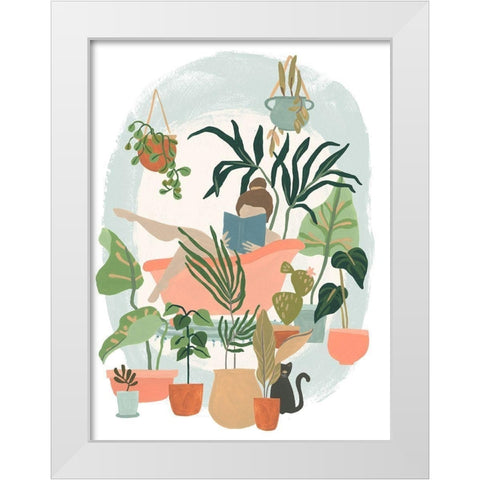 Plant Lady Bath I White Modern Wood Framed Art Print by Vess, June Erica