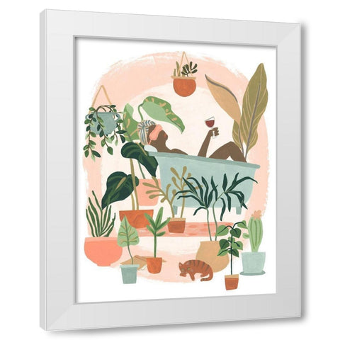 Plant Lady Bath II White Modern Wood Framed Art Print by Vess, June Erica