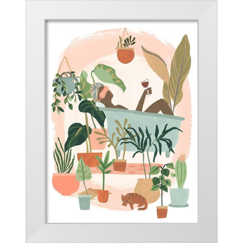 Plant Lady Bath II White Modern Wood Framed Art Print by Vess, June Erica