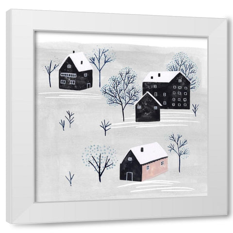 Snowy Village II White Modern Wood Framed Art Print by Wang, Melissa