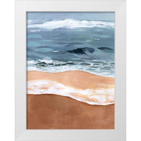 Shore Layers II White Modern Wood Framed Art Print by Borges, Victoria